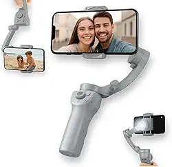 Estabilizador de Celular Gimbal | Suporte profissional | 3 Eixos com IA | Rastreamento Facial e de Objetos | Luz LED | Timelapse | Tripod e Controle por Gestos | Compativel iPhone e Android