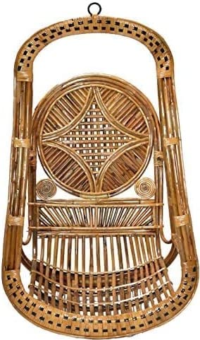 My Crystal India Wooden Bamboo Cane (Bait) Hanging Garden Jhoola Wooden Cane Jhula for Adults Outdoor Cane Swing Chair for Kids Uyyala Hammock Jhula for Balcony, Home, Living Room and Garden