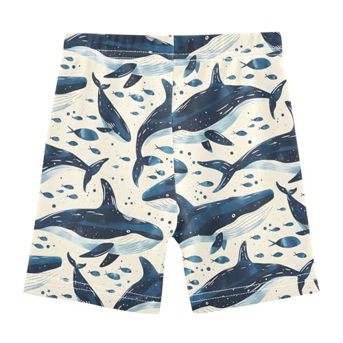Swimming Whale Prints Girls Shorts Elastic Waist Sports Shorts Girls Leggings Pants for 4-10 Years2