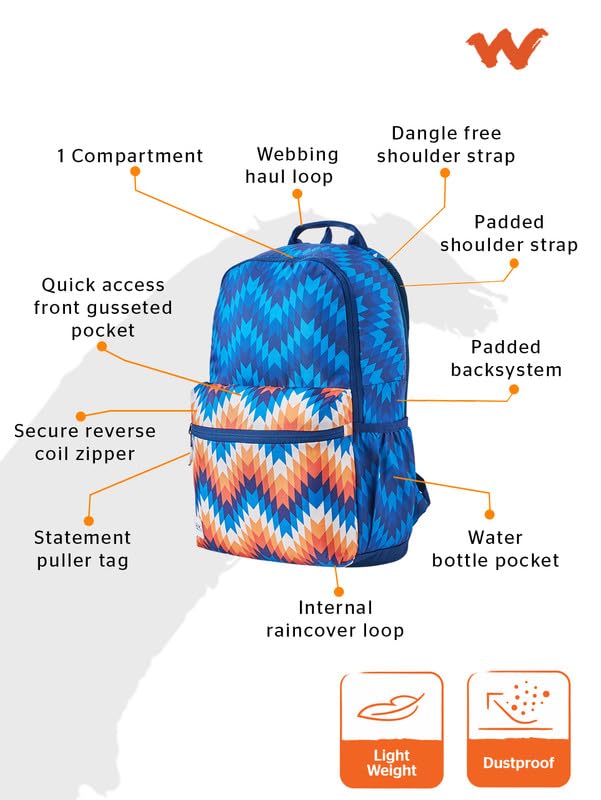 Image of Wiki Stylish Unisex Backpack Pack Durable & Lightweight backpack for Men & Women | Backpack for Office, Gym, Travel (18.5 Litre, Navy)