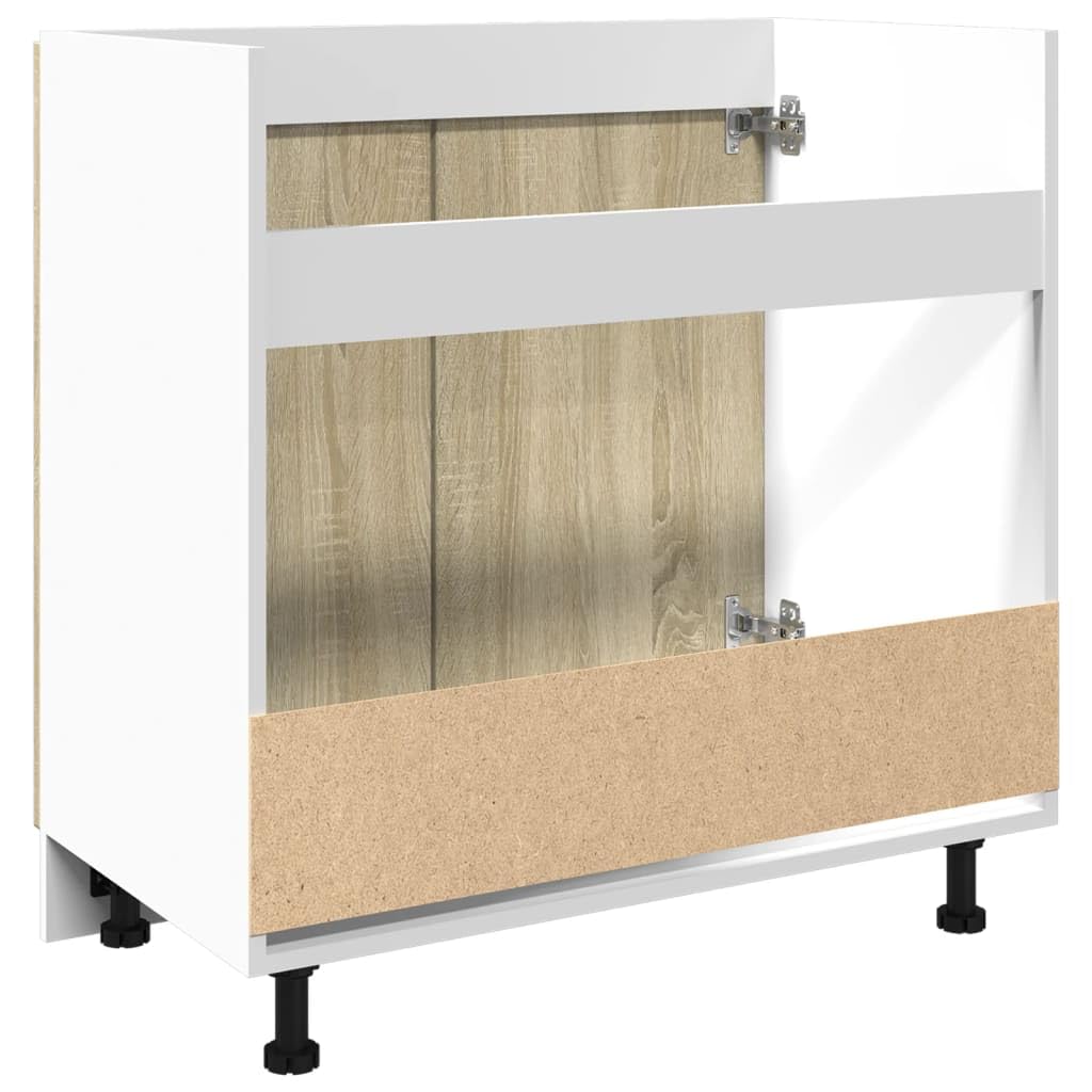 vidaXL Unterschrank Lyon Sonoma-Eiche 80x46x81,5 cm Holzwerkstoff,Küchenschrank, Gastronomieschrank, Gastro Möbel, Küchenmöbel, Aufbewahrungsschrank
