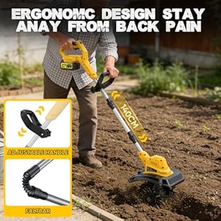 Motobineuse Electrique sans Fil avec 2 Batteries de 4,0 Ah, 400 TR/Min Batterie sans Balais, Largeur 23 cm et Profondeur 21 cm, Motoculteur Pliable pour Labourer et Ameublir Le Sol