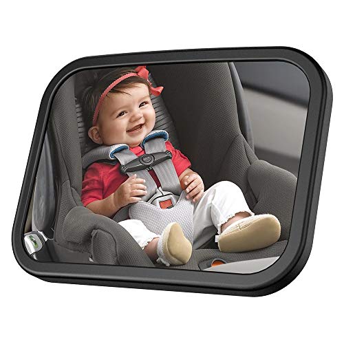MONOJOY Baby Car Mirror for Back Seat Safe and Wide Baby Car Seat Rear View Mirror Facing Infants, Babies, Kids and Child Full View