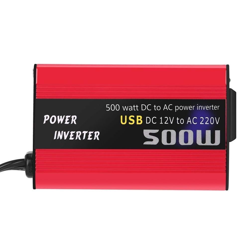 Convertisseur,Convertisseur Pur Sinus 500W DC à AC convertisseur de puissance DC 12V 110V 220V AC onduleur voiture automatique Transformateur avec double USB adaptateur voiture(DC 12V To AC 110V)