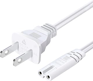 5Ft AC Power Cord for PS5 PS4 PS3 Playstation 4 Slim,Xbox One S/X,TV Replacement Power Cable for Samsung LG TCL Roku Toshiba LED LCD TV (White)