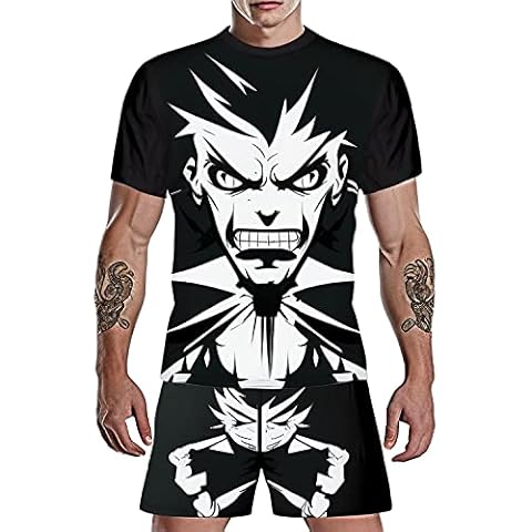 TZIISOA Mens Personality Sport Set Summer Outfit 2 Piece Set Short Sleeve T Shirts and Shorts Stylish Casual Sweatsuit Set (z2934,3XL) Cover