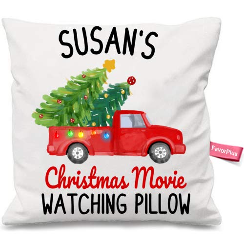 Pillowcase Personalized Christmas Movie Watching Pillow Custom Name Pillow Square Pillowslip Sofa Couch Throw Cushion Cover DIY Pillow Sham Case 18X18 Inches Pillowcase Personalized Christmas Movie Watching Pillow Custom Name Pillow Square Pillowslip Sofa Couch Throw Cushion Cover DIY Pillow Sham Case 18X18 Inches