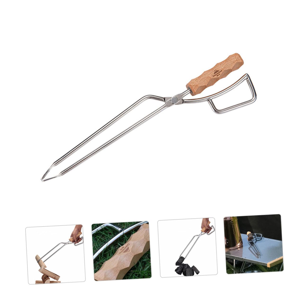 Stalowe Szczypce Do Węgla Drzewnego Bbq Praktyczny Zacisk Do i Drewna Trwałe Szczypce Ze Stali Nierdzewnej Zewnątrz i Imprez