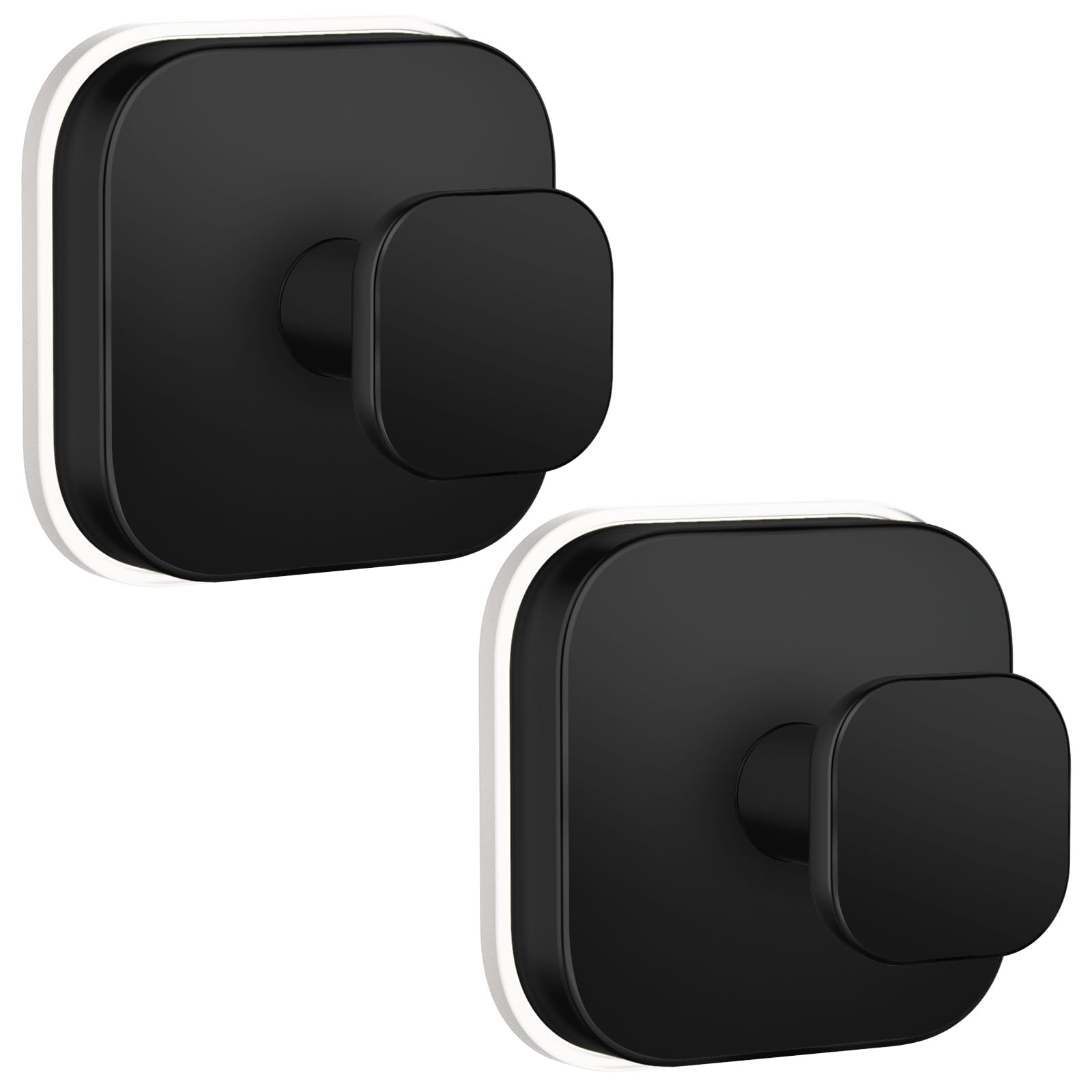 BKV Suction Cup Hooks for Shower,Heavy Duty Shower Hooks for Bathroom Wall,Glass Windows,Smooth Doors to Hang Towels,Robes,Coat,Reusable Suction Cup Wreath Hanger for Christmas Wreaths-Black(2 Pack)