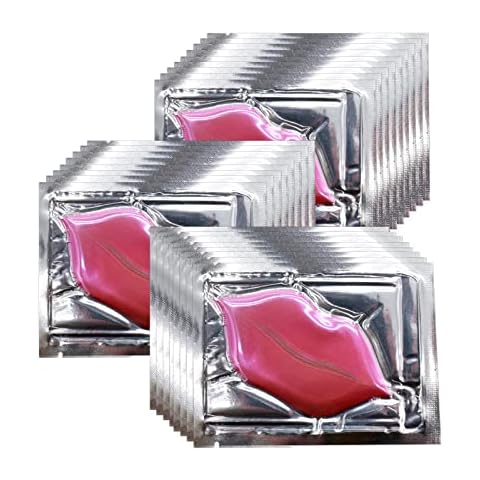 Adofect 30 Pieces Collagen Crystal Lip Masks,Pink Lip Patches& Moisturizers Collagen Lip Pads Great for Hydrating Skin, Anti Chapped & Anti-Aging and Plump Your Lips,Pink Cover