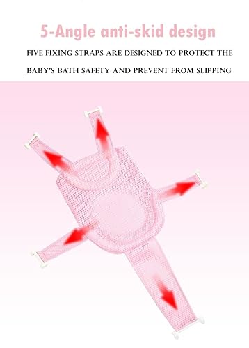 Miniatura 7 de Cojín de malla para el baño del bebé, para recién nacido, antideslizante, tapete flotante para asiento de bañera, cojín ajustable para baño, para 0