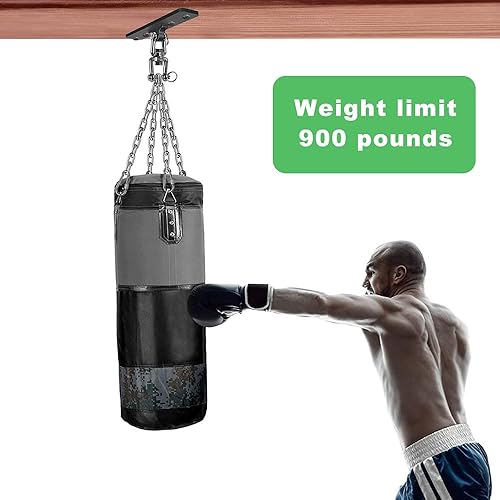 Miniatura 3 de Dolibest Percha para bolsas pesadas, gancho de montaje en techo de pared, rotación de 360, soporte de vigas de madera, sistemas de entrenamiento de