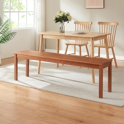 [en.casa] Esszimmerbank Trerunulu Sitzbank 160 x 35 x 45 cm Holzbank Bank für Esszimmer Küche Wohnzimmer Küchenbank Kiefernholz Essbank Walnussoptik