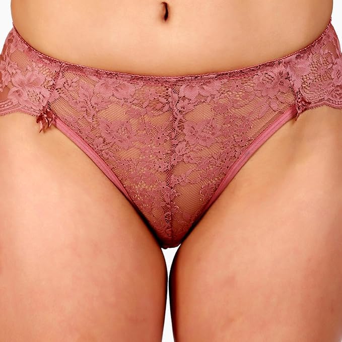 Women Lace Bikini Panty | Soft Stretch Transparent Floral Lace Briefs | Comfortable Mid Rise Stylish Innerwear for Fancy Panty-image-22