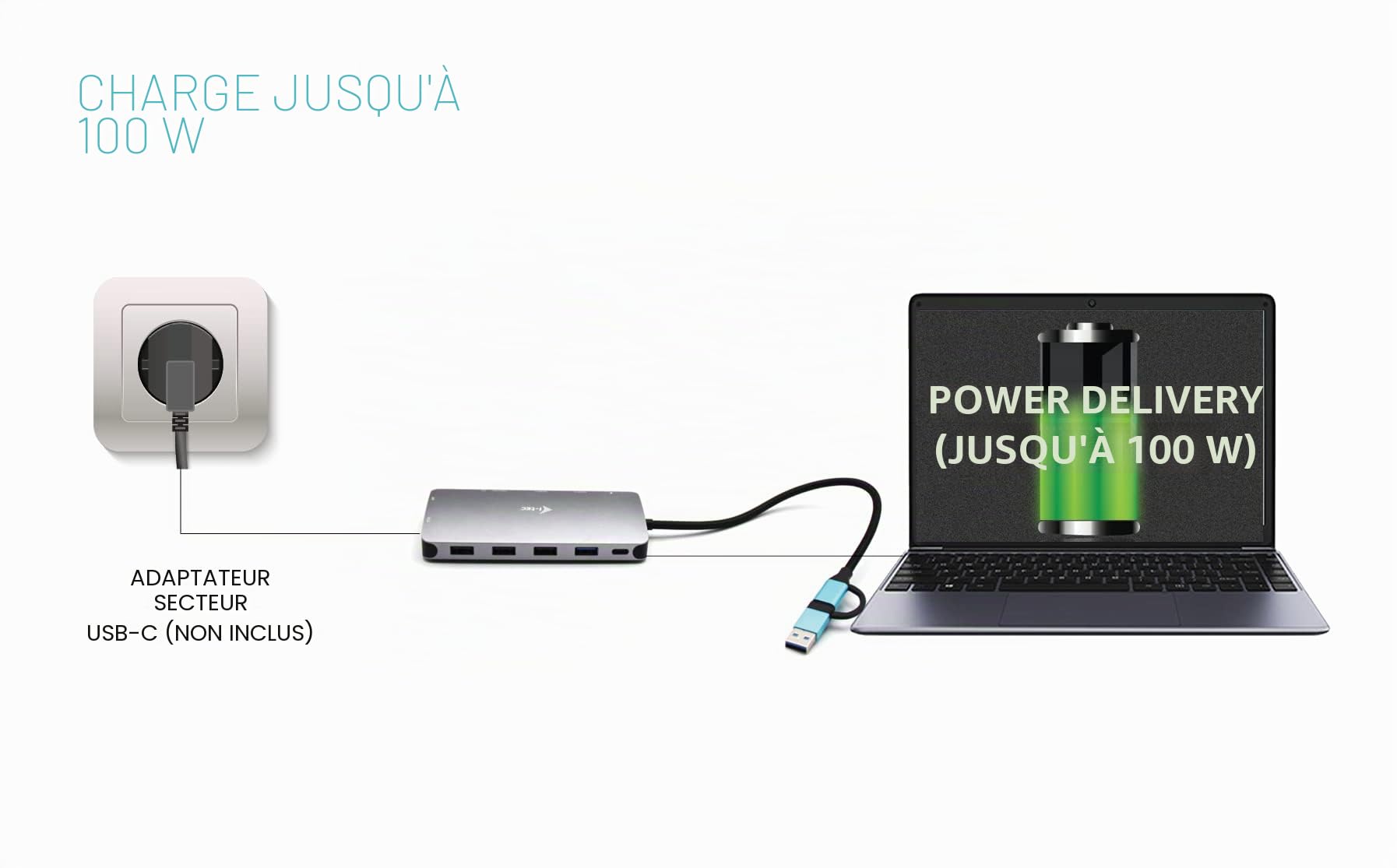 I-TEC USB 3.0 3X LCD Nano Dock USB 3.0 USB-C/TB3 LAN PD 100W