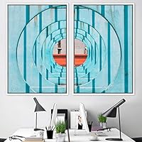 2 Piece Framed Canvas Wall Art Patterned Architecture Canvas Prints Home Artwork Decoration for Living Room,Bedroom - 16
