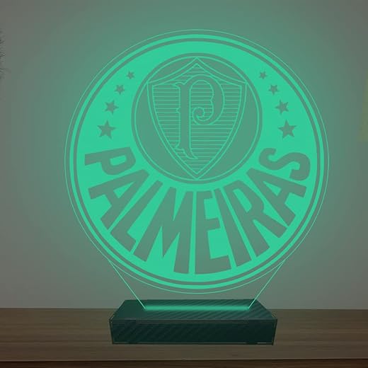 Luminária Led 3d Time Palmeiras Futebol Abajur Luxo