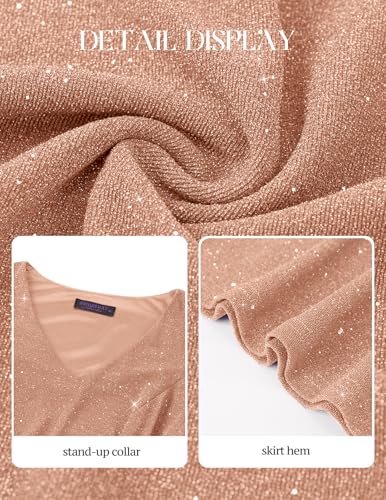 Image of Bridesmay Women's Formal Wedding Guest Dress for Women 2026 Short Sleeve Fit and Flare Tea Party Dresses