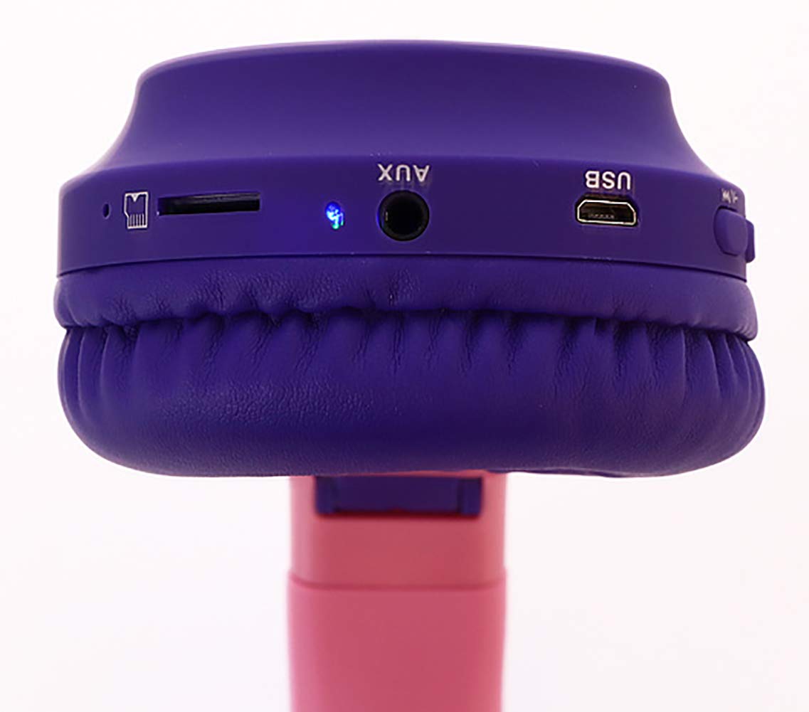 Bezprzewodowy zestaw słuchawkowy Bluetooth, jasnofioletowy składany zestaw słuchawkowy Bluetooth Smart Sports 3,5 mm komputer, wpuszczany mikrofon (wiele kolorów)