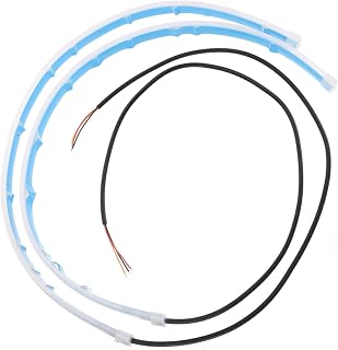 Zerodeko 2 Piezas tira llevada circulación diurna automática cinta de luz LED tira de faro para coche tubo de tira de faro luz diurna automática barra de luz corriente del coche Epoxy Azul