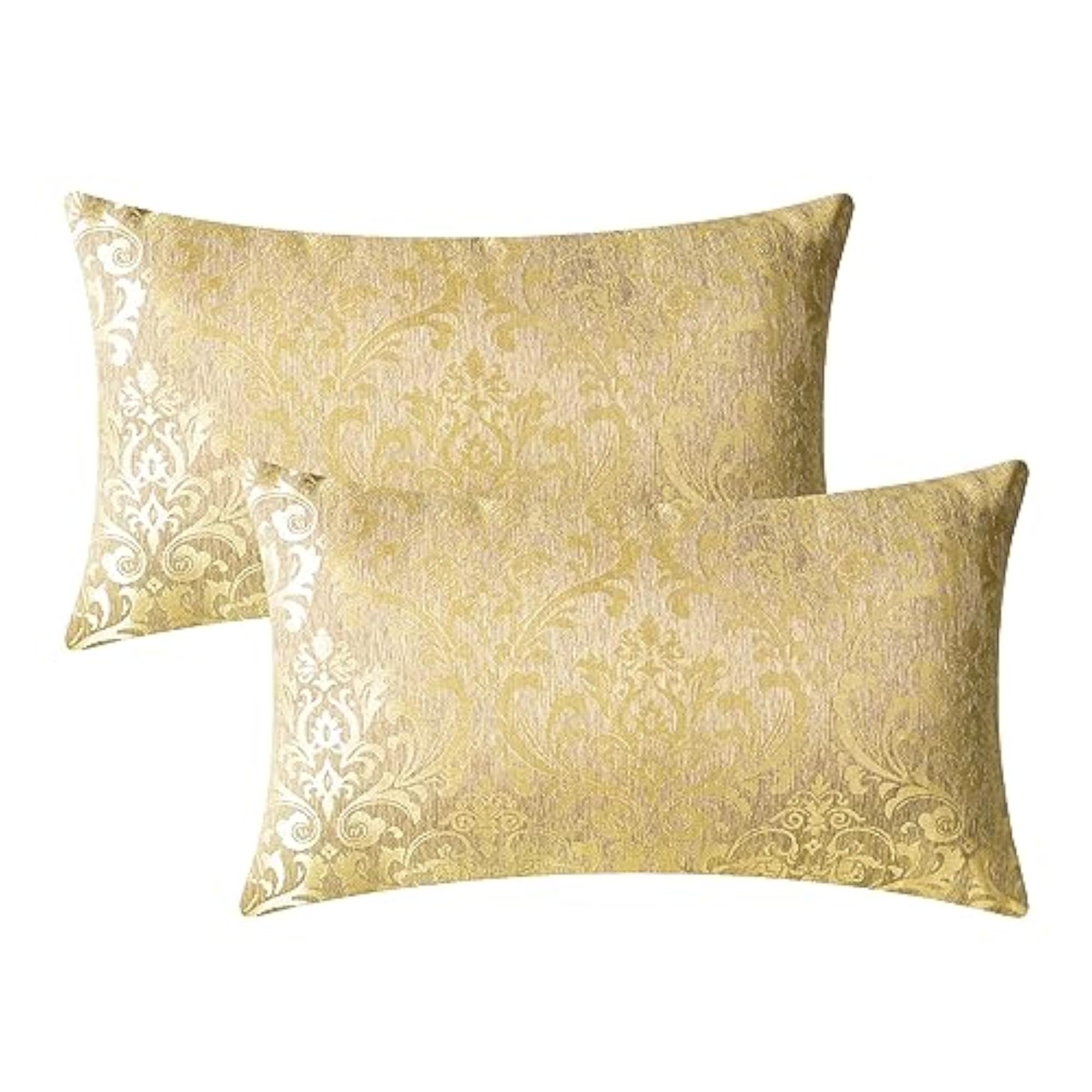 Decorative Couch Throw Pillow Covers, Gold Accent