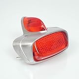 Feu arrière complet neuf de marque Siem, coloris rouge et aluminium brossé.Vendu à l'unité.Livré conforme à la photo.