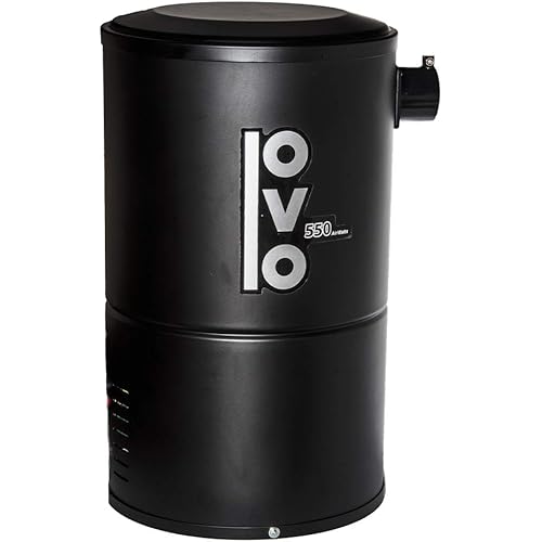 OVO Compact Central Vacuum System For Apartments Condos & Small Homes - Small & Quiet Central Vac Unit - 550 Airwatts Power Unit - OVO-550ST-18B