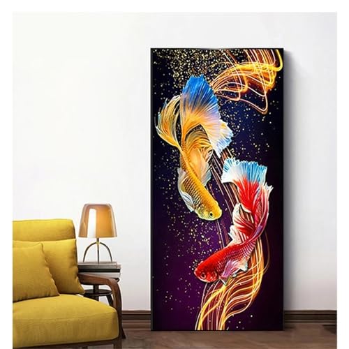 Peinture Diamant Poisson Koi coloré pour décorer un salon zen et lumineux