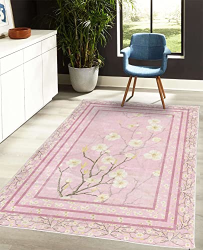 Ambesonne RUGC_379011_122X170 Apple Blossom Decorative Rug, Flowers And Blooming Spring Season Branches Nature Garden Romance thumb #3