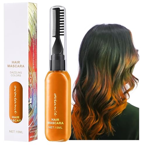 Orange Hair Dye Hair Chalk Temporary Hair Dye Wash in Wash out Hair Colour Stick Coloured Hair Spray Hair Mascara Hair Colour Spray for Women Men