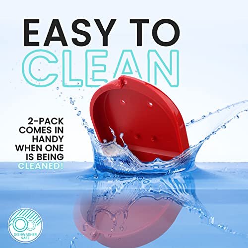 Retainer Case (2 Pack). Retainer Case With Vent Holes. Perfect Denture Case, Mouth Guard Case, Aligner Case, Mouth Guard Case, Retainer Cases- Fresh Knight (True Red) #TOP5