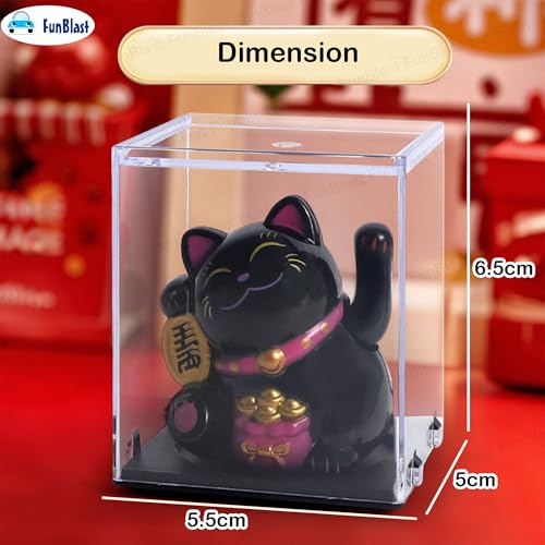 Image of FunBlast Maneki Neko Lucky Cat, Waving Arm Solar Powered Good Luck Wealth Welcoming Display Car Decor Paw Up with Arm, Decor Item for Home, Office and Car (Random Color;Pack of 2)