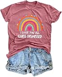 ELDPS Last Day of School Teacher Shirt Women: Teacher Life T-Shirt School Graduation Tee Appreciation Gift Tops