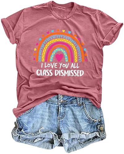 ELDPS Last Day of School Teacher Shirt Women: Teacher Life T-Shirt School Graduation Tee Appreciation Gift Tops