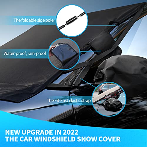 Rilsen Windshield Sun Cover For Toyota Tacoma 2016-2021 Summer Car Sunscreen With Side Mirrors Cover All Weather Winter & Summer Front Window Automotive Covers Sun & Snow-Shade #TOP2