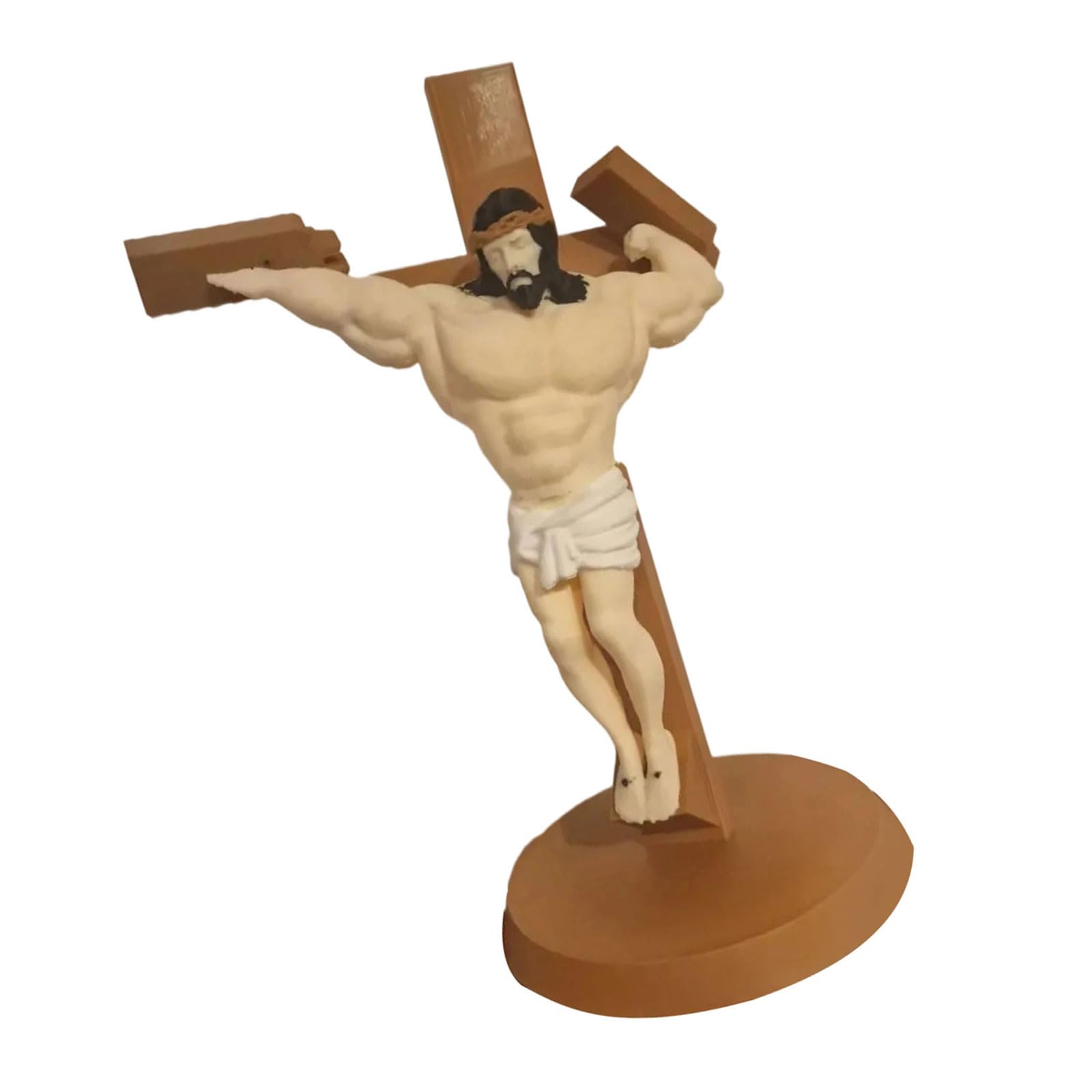 Jésus musculaire en PVC résistant pour décoration extérieur et jardin