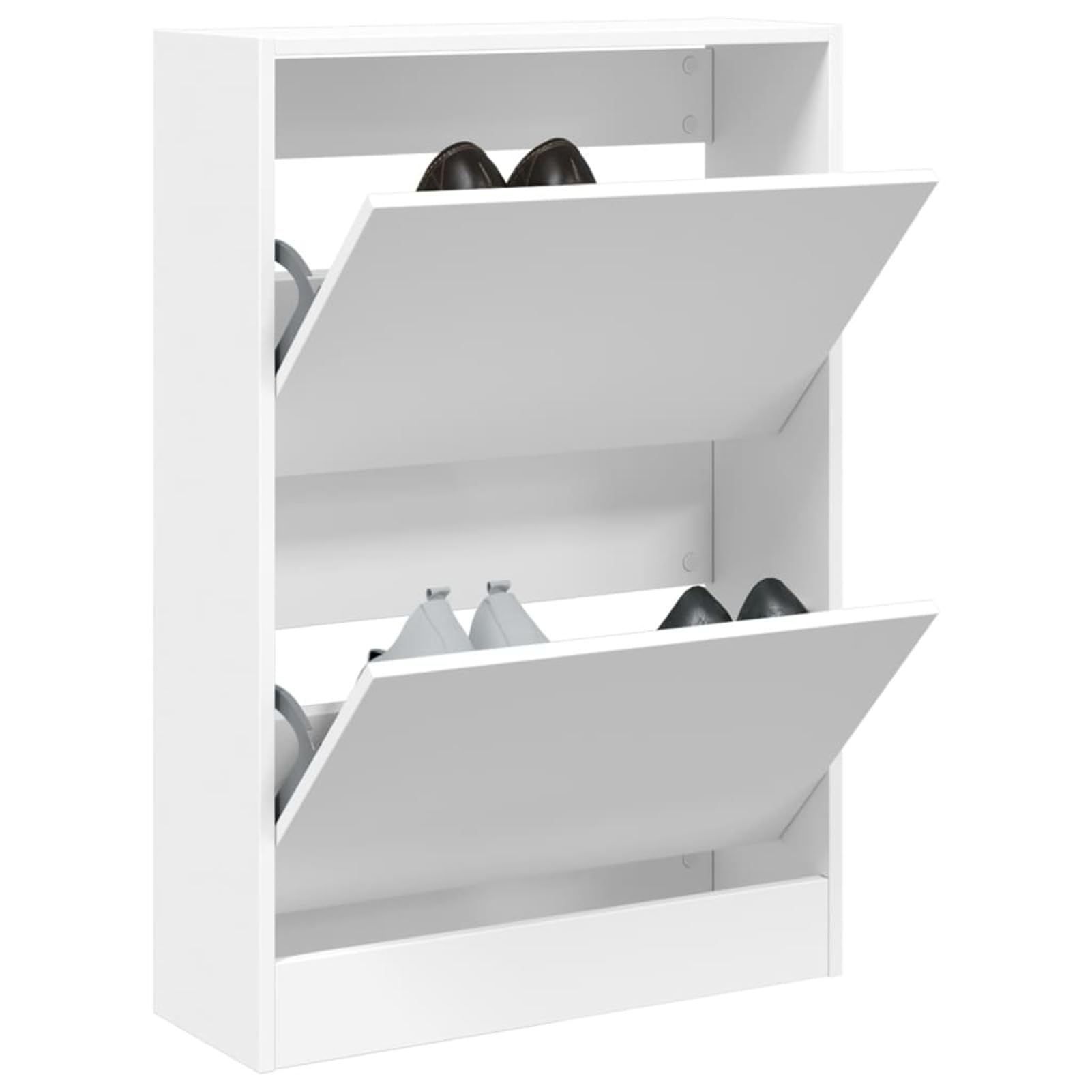 Armoire à chaussures blanche 60x21x87.5 cm en bois d'ingénierie