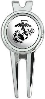 GRAPHICS & MORE Marine Corps USMC Black on White Eagle Globe Anchor Officially Licensed Golf Divot Repair Tool and Ball Marker