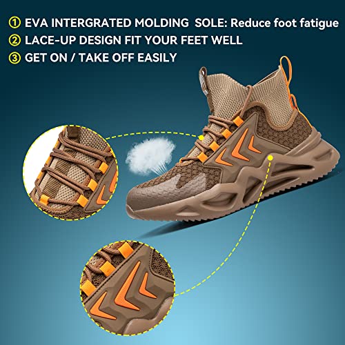 Image of Steel Toe Work Boots for Men Slip on Chelsea Boot with Kevlar Anti-Puncture Sole, ASTM F 2412-24, Men's Industrial & Construction Shoes, Non-Slip Safety Shoes