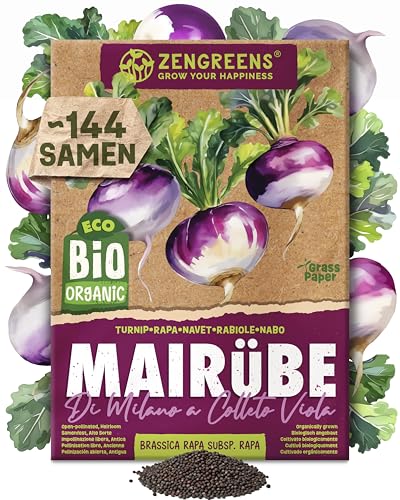 ZenGreens® - Bio Mairübe Samen (Di Milano a Colleto Viola) - Mairübesamen - Gemüsesamen für den...