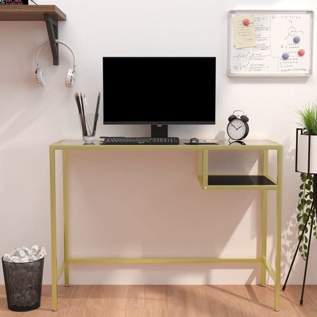 Furniture Select - Escritorio para ordenador (cristal templado, 100 x 36 x 74 cm), transparente