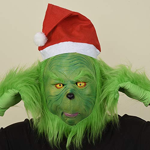 TZPAUG Weihnachtsmaske, Grüne Gesichtsmaske, Weihnachtsmaske mit...