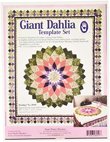 Marti Michell Giant Dahlia template set, 54" Queen/Double Quilt