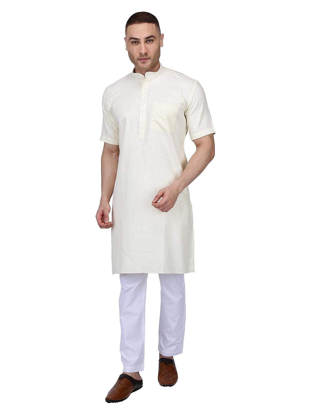 fashtastic Men's SuperFine HalfSleeve Kurta Pajama Set-picture-26