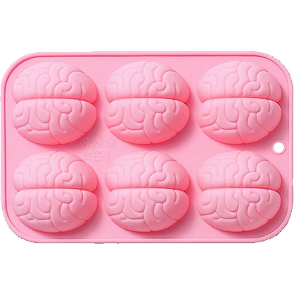 Stampini Silicone A Forma Di Cervello | 2 Pezzi | Per Halloween, Budini, Cioccolato | Resistente Al Calore