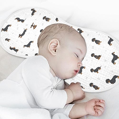 Image of Muslin Baby Burp Cloths, Dachshund Short Haired Dogs Baby Rags Comfy Soft Absorbent in for Newborn Boys and Girls 1 Piece 22 x 11 Inch