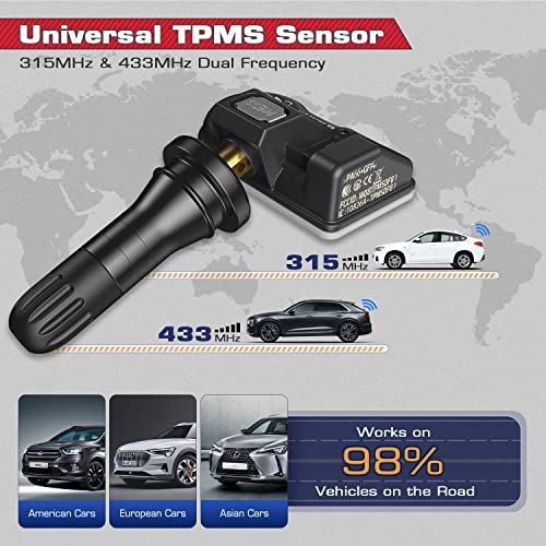 Autel Tpms Mx-Sensor, 1-Sensor 315Mhz + 433Mhz Dual Frequency Tire Replacement Sensor For All Cars, Same As Oe Sensor, 100% Cloneable Pressure Monitor System Sensor (Press-In, Rubber Valve, 8Pcs) #TOP3
