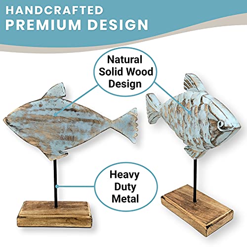 Escultura de Pez de Madera para Decoración de Hogar miniatura 4