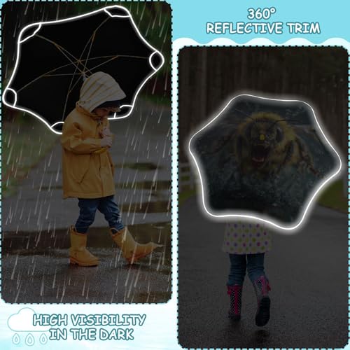 Paraguas para niños estilo 3D impermeable con protección de lluvia sol y viento 6