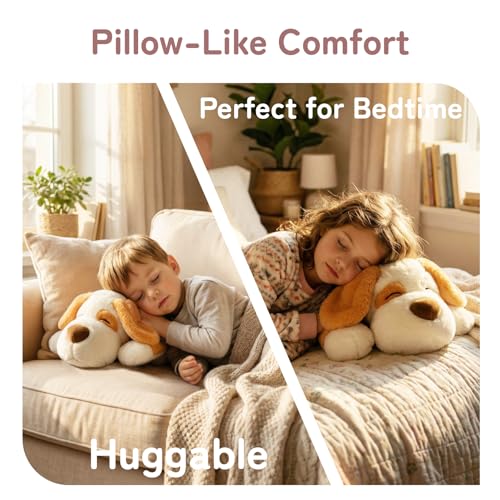 Image of Niuniu Daddy Weighted Dog Stuffed Animal for Kids & Adults, 17 inch | 2.8 lbs Weighted Plushies Pillow for Sleeping and Calming, Cute Lying Plush Toy Large Huggable Gift for Everyday Comfort